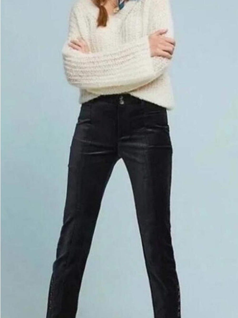 Anthropologie Black Skinny chinos with High Waist